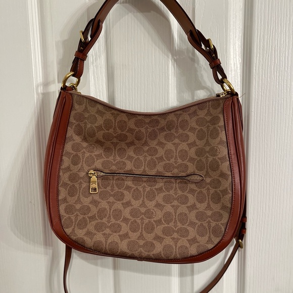 Coach Sutton Hobo in Signature Coated Canvas with Saddle Brown Trim Like New - Picture 16 of 16